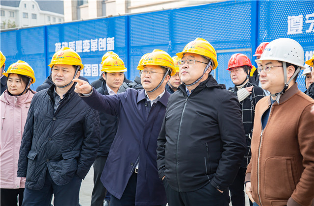 山东省住建厅二级巡视员殷涛一行到人生就是博六建华中科态城项目考察调研